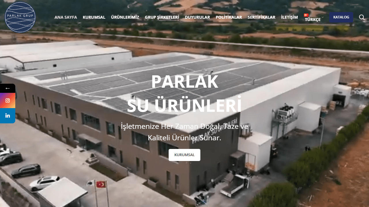 Parlak Balıkçılık web sitesi