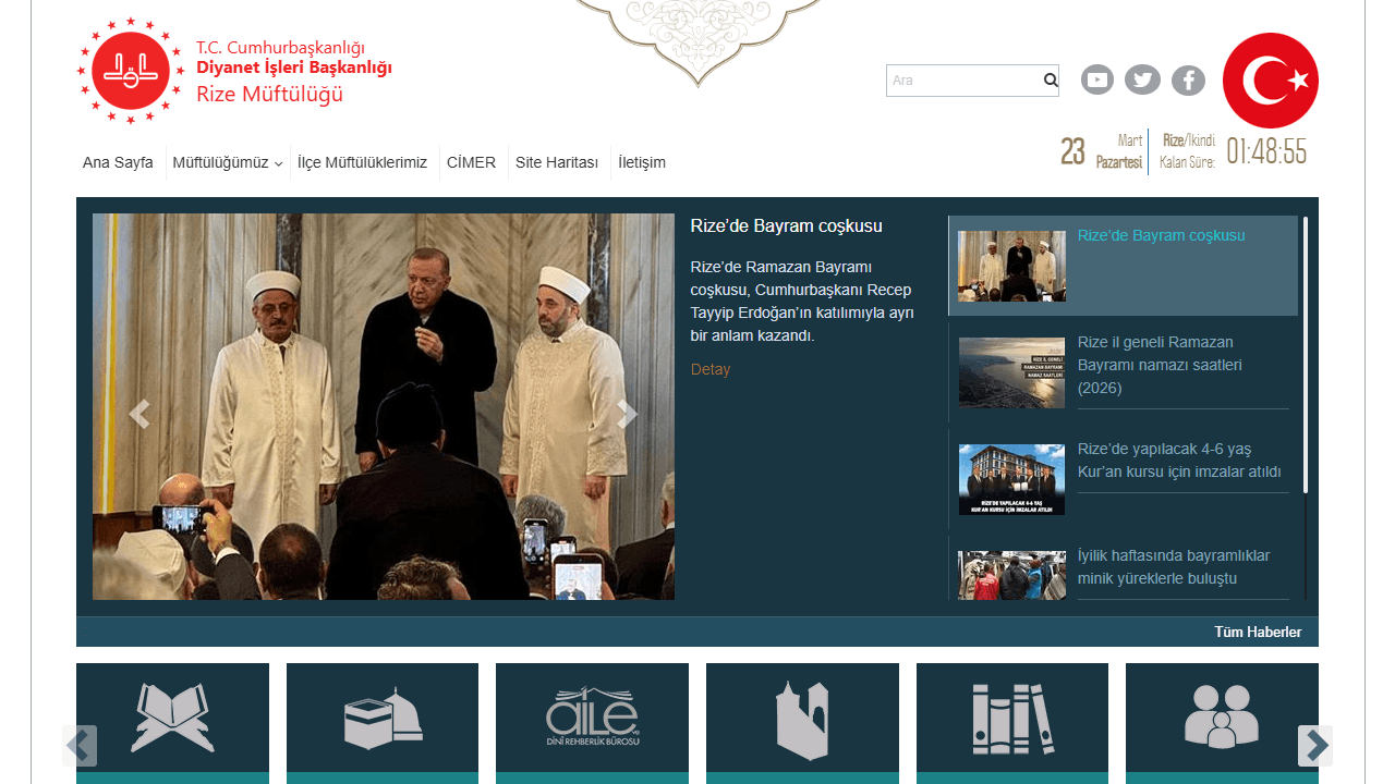 Rize Müftülük Kuran Kursu web sitesi
